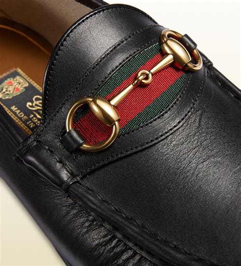 black mens gucci loafers|men's Gucci bit loafer.